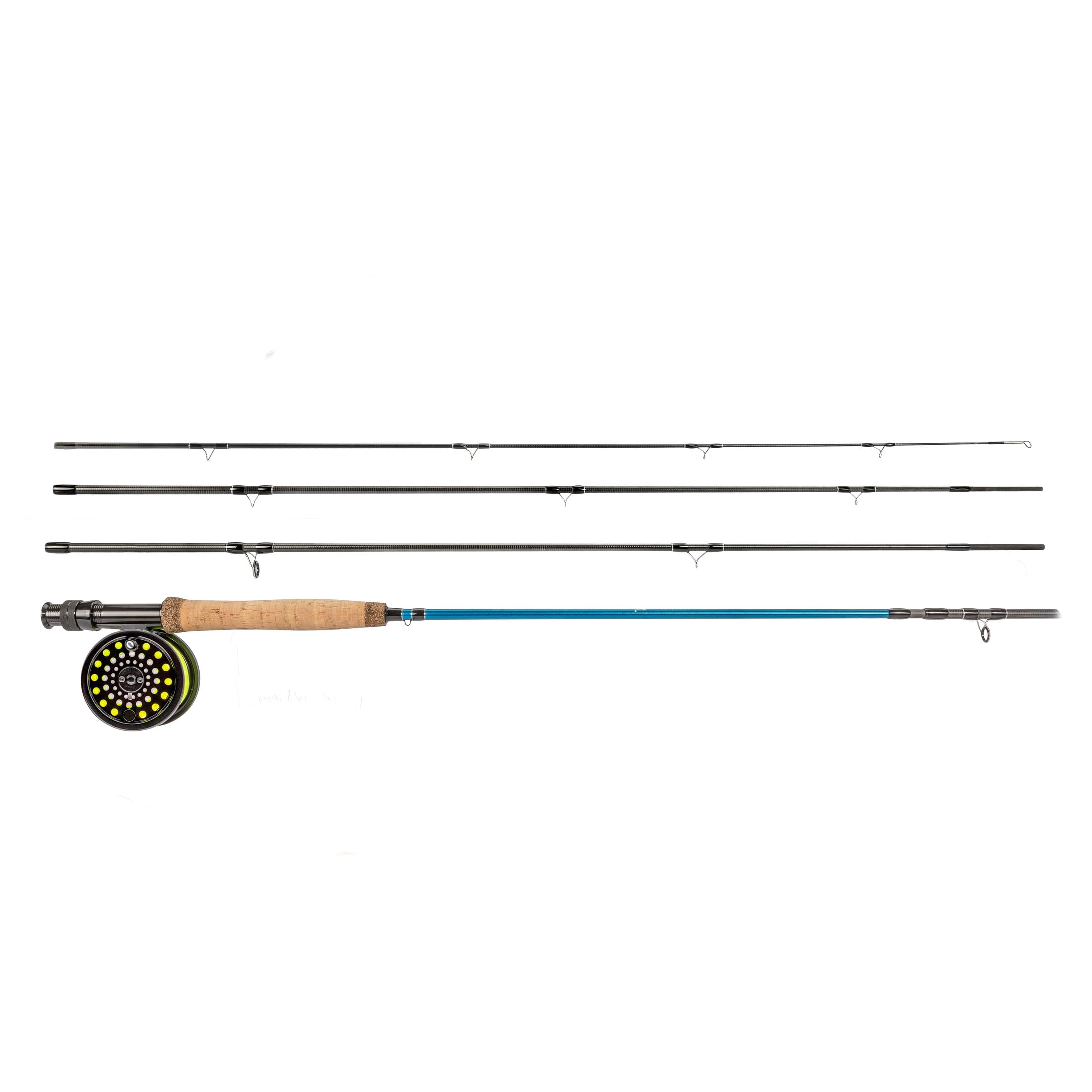 Martin Blue Chip 56R Dry Fly Special Fly Reel and Fishing Rod Combo Kit, 8-Foot 6-Inch 4-Piece Rod, 3-Weight, Aluminum Reel, Weight-Forward Line, Fly Assortment, Semi-Rigid Carrying Case, Blue/Black