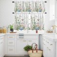 thumbnail image 3 of Spring Plant Kitchen Curtains Valances and Tiers Set of 3 Watercolor Blue Pink Floral Butterfly Tier Curtains and Valance with Rod Pocket for Small Windows, 27.5"x24", 3 of 9