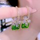 thumbnail image 5 of Pendientes para mujer, regalos para mujer, pendientes de cristal, pendientes verdes, aguja fresca, pendientes de circonita de verano, pendiente, 5 of 5