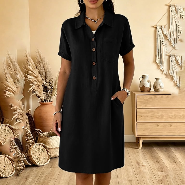 collared plus size winter dress Winter Dress Heavier Fabric Shirt Dress Fall Dress Warm Dress Thicker Cotton Dress Long Sleeves Outwear Dress XS to 6XL ( Custom Plus Size)