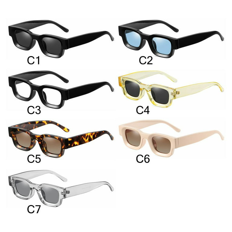 ChengR Fashion UV400 Punk Small Square Polarized Sunglasses Women Sunglasses Shades Men Sun Glasses C1, adult Unisex, Size: One size, Grey