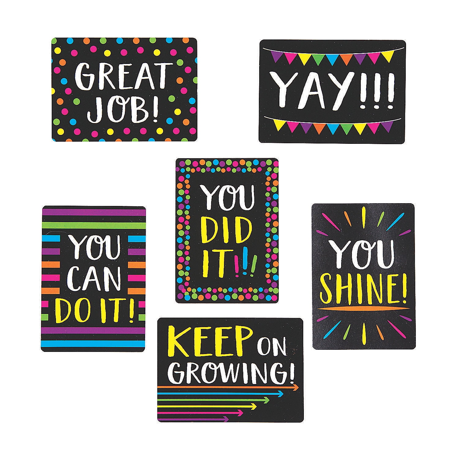 Mini Encouragement Cards - Black Bright - Stationery - 48 Pieces ...