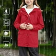 thumbnail image 2 of lnmuld Kids Jacket Girls All Weather Lined Raincoat Windbreaker Hooded Jacket for Outdoor Hiking Camping Winter Warm Thermal Windproof Softshell Coat Solid Color Size:13-14 Years, 2 of 8