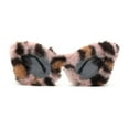 thumbnail image 2 of Super Unique Fur Covered Cat Eye Plastic Sunglasses Pink Leopard, 2 of 4