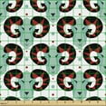 thumbnail image 2 of Ambesonne Modern Fabric by the Yard Upholstery, Quirky Goat Heads with Horns, 1 Yard, Seafoam Vermilion, 2 of 5
