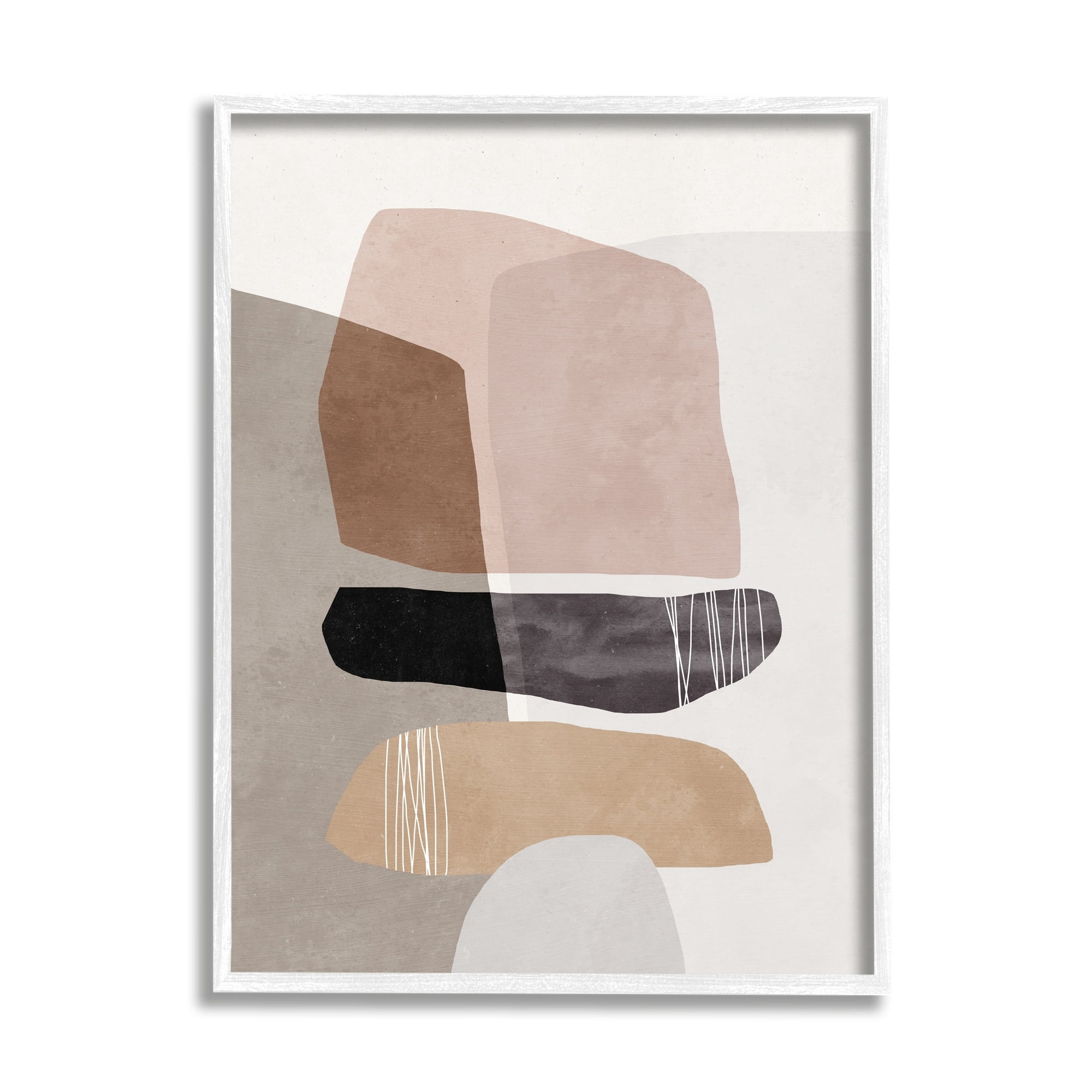 Stupell Industries Abstract Aztec Rock Stone Stack Sculpture Layered Forms,11 x 14, Design by Nina Blue