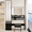 Black, variant on Leumius Smart Makeup Vanity Set with 3 Color Lighted Mirror,LED Dressing Mirror Cabinet,Double Large LED Mirror,Multi-layer High Capacity Storage for Bedroom,White