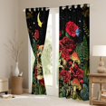 thumbnail image 3 of Feelyou Hippie Skeleton Skull Black Out Curtains, Western Jungle Mushroom Curtains Pack of 2 (42x63 Each), 3 of 6