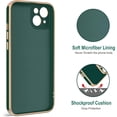 thumbnail image 3 of Case for iPhone 15 Case with Ring Stand, 360° Rotatable Ring Holder Magnetic Kickstand, Plating Rose Gold Edge Soft Cover Luxury Protective Phone Case for iPhone 15 6.1", Midnight Green, 3 of 14
