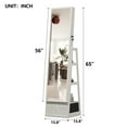 thumbnail image 3 of S-HOME White Jewelry Cabinet Armoire with Full Length Mirror, 360° Rotating Design, Lockable Storage and Drawers, 3 of 7