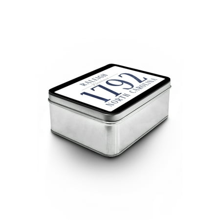 Room Store Raleigh Raleigh, North Carolina - Established Date (Blue) - Lantern Press Artwork (Keepsake Tin) ()