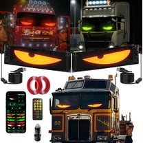 2PC Devil Eyes LED Light Strips for Cars/Trucks/SUVs - 23.6"x4.75" Customizable Windshield Decoration with App Control, IP68 Waterproof, USB-Powered