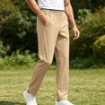 thumbnail image 2 of Akiihool Linen Pants for Men Summer Men's Performance Series Extreme Comfort Relaxed Pant for Casual Khaki,L, 2 of 7