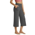 thumbnail image 2 of Penkiiy Womens 22" Wide Leg Capri Pants Yoga Legging High Waist Cropprd Pants with Pockets, 2 of 9