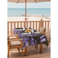 thumbnail image 2 of Outdoor Tablecloth with Umbrella Hole for Patio/Picnic/Party/Camping, Purple Flowers Waterproof Table Cloth Rectangle Table Cover Washable, Butterfly Spring Floral Wooden Farmhouse (60"x 120"), 2 of 8