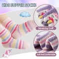 thumbnail image 4 of 9 Pairs Kids Girls Toddlers Fuzzy Slipper Socks with Grips Non Slip Warm Fluffy Winter Thick Fun Cozy Hospital Socks, 4 of 6