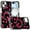 Black Base with Red Cherries, variant on For iPhone 15 Beautiful Magnetic Hybrid IMD Design Case - Red Cherries