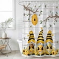 thumbnail image 6 of Yellow Bees Gnomes Shower Curtain, Waterproof Shower Curtains for Bathroom, Spring Floral Branches Wooden Washable Fabric Bathtub Curtain Set Bath Decor with 12 Hooks 72"x78", 6 of 6