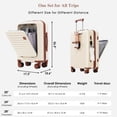 thumbnail image 3 of 3 Piece luggage sets, Expandable Luggage 20/24/28 Inches with USB Port and Cup Holder, ABS Hardshell Luggage with Front Compartment, Airline Approved, Beige, 3 of 8