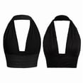 thumbnail image 3 of Women'S Backless Crop Halter Pullover Summer Deep V Neck Sleeveless Vest Black L, 3 of 6