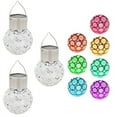 thumbnail image 1 of Paquete de 3 luces LED de decoración de jardín para el hogar, bodas y fiestas, luces de bola de cristal solares que cambian de color y con clasificación A+ de bajo consumo, 1 of 8