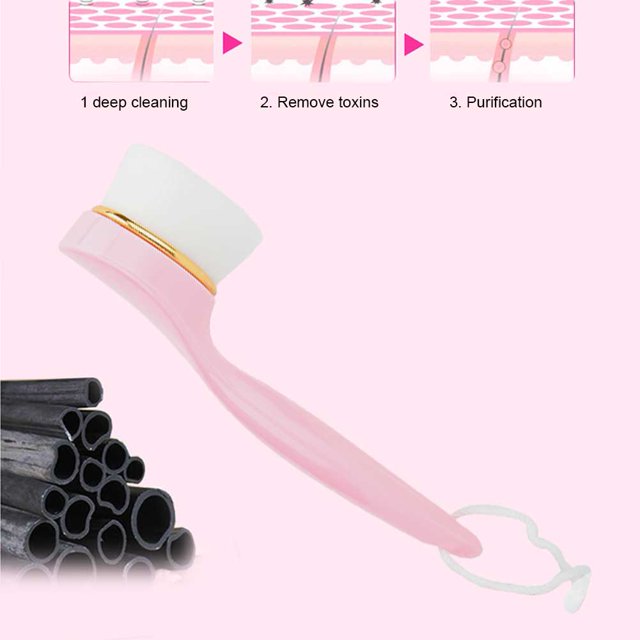 Cepillo De Limpieza Facial, Cepillo Facial Ligero Rosa De Fuerte Tensión, Para Limpieza Facial De Poros Limpios
