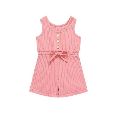 

Toddler Girls Fashion Romper Jumpsuit Summer Sleeveless Bow Cotton Jumpsuit 6M 4Y Summer Clothes