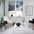 thumbnail image 4 of Blue Grey Kitchen Curtains Small Short 39 Inch Length, Modern Oil Painted Abstract Art Aesthetics Grommet Top Bedroom Living Room Curtains, Light Filtering Cafe Curtain Drapes 2 Panels Set 55''x39'', 4 of 9