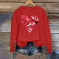 thumbnail image 4 of qucoqpe Valentines Sweatshirt Women Trendy Oversized Love Heart Print Pullover Valentine's Day Long Sleeve Tops, 4 of 5