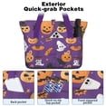 thumbnail image 2 of Tote Bag for Women - Halloween Pumpkin Ghost Pattern Shoulder Bag - Large Utility Work Duffle Bag with Zipper Handbag for Travel, Work, Sprots, 2 of 5