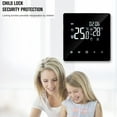 thumbnail image 3 of Heat Thermostat, Accurate Temperature Control Digital Thermostat Programmable LCD Display Low Power Consumption  for Electric Floor Heating Black With WiFi, 3 of 7
