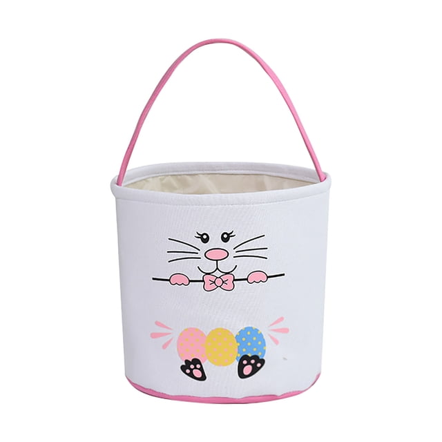 Under 10 Hangs Cute Animal Basket Holiday Rabbit Bunny Printed Canvas Gift Carry Candy Bag