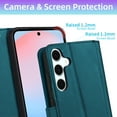 thumbnail image 5 of Furiet Argyle Wallet Case for Samsung Galaxy S23 FE 5G with Tempered Glass Screen Protector Wrist/Shoulder Strap, Card Slot Luxury PU Leather Stand Phone Cover for S 23 EF S23FE 23S Women Men Green, 5 of 8