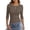 Coffee #022, variant on Womens 3/4 Sleeve Tops Casual Slim Fit Boat Neck T-Shirts Basic Spring Summer Tees L