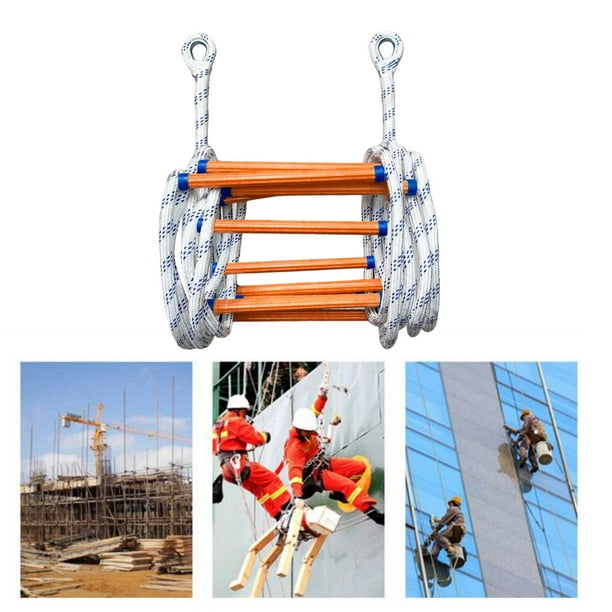 Fire Escape Ladder Soft Rope Flame Resistant Fire Evacuation Ladder for  Climbing Engineering , 10m 