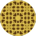 thumbnail image 1 of Ahgly Company Indoor Round Patterned Dark Bronze Brown Area Rugs, 5' Round, 1 of 1