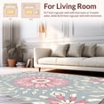 thumbnail image 2 of ODIKA 4'x6' Machine Washable Non-Slip Area Rug, Boho Inspired with Flowing Petal and Leaf Ornaments High Traffic Rug, Pink, 373914, 2 of 7