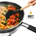 thumbnail image 6 of oannao Silicone Cooking Utensils Set - 446°F Heat Resistant Silicone Kitchen Utensils for Cooking,Kitchen Utensil Spatula Set w Wooden Handles,Holder, BPA FREE Gadgets for Non-Stick Cookware (Black), 6 of 8