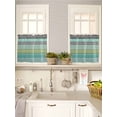 thumbnail image 5 of Teal Black Boho 2 Panel Kitchen Curtains for Small Windows, Vintage Ethnic Tribe Abstract Art Bathroom Tier Curtain, Short Window Treatment for Bedroom/Living Room 55"x36", 5 of 6