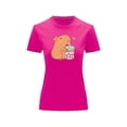 thumbnail image 2 of Playera Blusa De Capybara Tomando Refresco Ropa Divertida Para Mujer Capibara Color Fucsia Talla Chica Marca Emil SaEs, 2 of 4