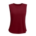 thumbnail image 6 of QUNYINEY Summer Tank Tops for Women Workout Solid Tops Basic Loose Fit Crew Neck Sleeveless Flowy Women Shirts, 6 of 7