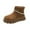 Brown, variant on Chunky Woman Boots Ankle Winter Bronze Slip on Round Toe Comfort Shoes Womens Shoes 37