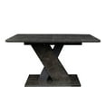 thumbnail image 6 of GZXS 55.12"-70.87"L Farmhouse Style Expandable Dining Table, Rectangle Dining Room Table with Self-Storing Leaf, X-Shaped Wooden Base, Seats 4-8, for Kitchen or Dining Room (Dark Marble), 6 of 10