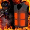 thumbnail image 4 of Chaleco calefaccionado de 10 zonas con cuello en V para hombre y mujer, chaleco calefaccionado eléctrico con USB, chaleco calefaccionado, chaqueta de plumón calefactable para invierno, 4 of 5