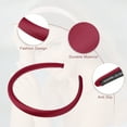 thumbnail image 3 of Unique Bargains 2 Pcs Solid Simple Silk Headbands Fashion Anti Slip Hair Accessories for Women Red Black 0.59" Wide, 3 of 7