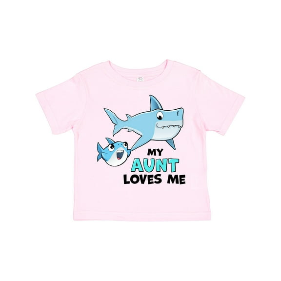 Inktastic My Aunt Loves Me with Cute Sharks Boys or Girls Toddler T-Shirt