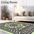 thumbnail image 2 of ODIKA 8'x10' Machine Washable Non-Slip Area Rug, Interlocking Medallion with Ornate Symmetry and Bold Accents High Traffic Rug, Green, 710549, 2 of 7