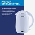 thumbnail image 4 of Westinghouse Electric Cordless Kettle, Crafted with 1.8L Capacity, Double Wall Housing, Auto Shutoff, Stainless, Steel Interior, Concealed Heating Element, and 360° Swivel Base and Cord Storage (Blue), 4 of 9