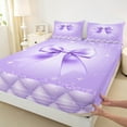 thumbnail image 3 of Castle Fairy Kawaii Bowknot Twin Sheet Sets 3pcs for Boys Girls,Dreamy Princess Twin Fitted Sheet Microfiber,Bling Glitter Breathable Flat Sheet,Luxury Bedroom Decor, 3 of 7