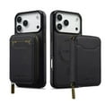 thumbnail image 2 of 2 In 1 Detachable Leather Wallet and Phone Cases Compatible With IPhone 17 Pro 6.3" Wallet Case Zipper Pocket MagSafe Magnetic Phone Cases,Black,For iPhone 17 Pro, 2 of 7
